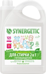 Гель для стирки SYNERGETIC 2в1 концентрированный универсальный биоразлагаемый, 3,75л