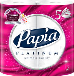 Изображение товара Бумага туалетная PAPIA Pure&soft 5-слоев, белая, 4шт