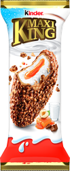 Вафля KINDER Maxi King с молочно-карамельной начинкой в молочном шоколаде с дроблеными лесными орехами, 35г
