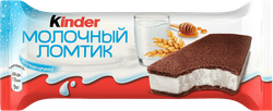 Изображение товара Пирожное бисквитное KINDER Молочный ломтик с молочной начинкой, 28г