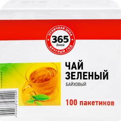 Чай зеленый 365 ДНЕЙ байховый, 100пак