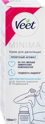 Крем для депиляции VEET Minima с аппликатором зона бикини и подмышек, для чувствительной кожи, 100мл