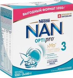 Молочко NAN 3 Optipro, с 12 месяцев, 1050г