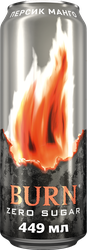 Изображение товара Напиток энергетический BURN Zero Персик, манго, 0.449л