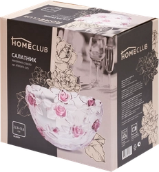 Салатник HOMECLUB Flowers 22,8см стекло