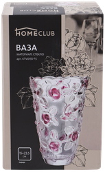 Ваза HOMECLUB Flowers 23см стекло