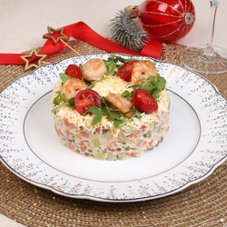 Изображение товара Салат Оливье с креветками, весовой