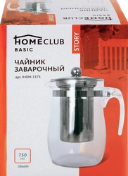 Чайник заварочный HOMECLUB Story, стекло, нержавеющая сталь Арт. IHOM-1171, 750мл