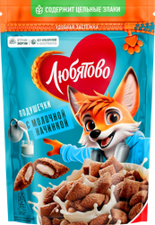 Изображение товара Готовый завтрак ЛЮБЯТОВО Подушечки с молочной начинкой, 220г