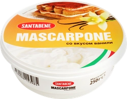 Сыр SANTABENE Маскарпоне со вкусом ванили 80%, без змж, 250г