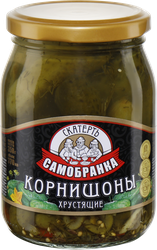 Изображение товара Корнишоны маринованные СКАТЕРТЬ-САМОБРАНКА Хрустящие, 350г