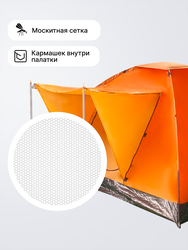 Палатка 3-местная ACTIWELL 210х210х120см, Арт. MU2013