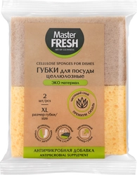 Губка для посуды MASTER FRESH Eco XXL, целлюлозные с агавой, 2шт