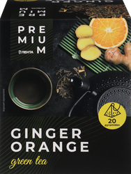 Изображение товара Чай зеленый ЛЕНТА PREMIUM Имбирный апельсин, 20пир