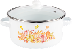 Кастрюля HOMECLUB Enamel, деколь, в ассортименте, 3.7л