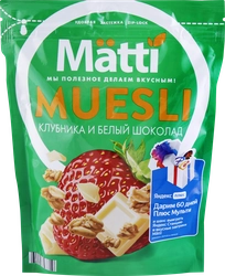 Мюсли MATTI Клубника и белый шоколад, 250г