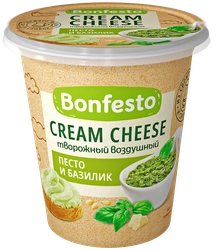 Сыр творожный BONFESTO Воздушный Кремчиз Песто и базилик 65%, без змж, 125г