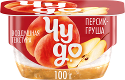 Десерт творожный ЧУДО Творожок взбитый двухслойный Персик, груша 4,2%, без змж, 100г
