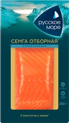 Семга слабосоленая РУССКОЕ МОРЕ филе-кусок, 200г