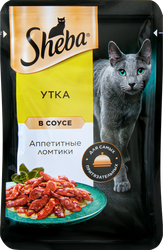 Корм консервированный для взрослых кошек SHEBA ломтики в соусе с уткой, 75г