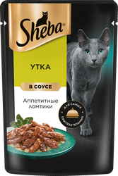 Изображение товара Корм консервированный для взрослых кошек SHEBA ломтики в соусе с уткой, 75г