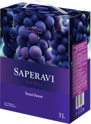 Вино TRADITIONAL WINE Саперави сортовое красное полусладкое, 3л