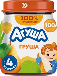 Пюре фруктовое АГУША Груша, с 4 месяцев, 100г