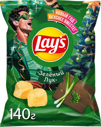 Изображение товара Чипсы картофельные LAY'S Молодой зеленый лук, 140г