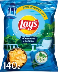Чипсы картофельные LAY'S Сметана и зелень, 140г