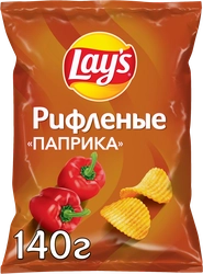 Чипсы картофельные LAY'S Рифленые Паприка, 140г