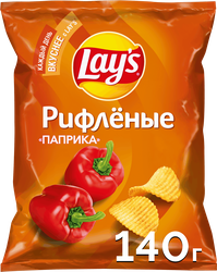 Изображение товара Чипсы картофельные LAY'S Рифленые Паприка, 140г