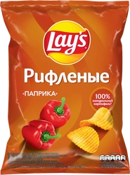 Чипсы картофельные LAY'S Рифленые Паприка, 140г