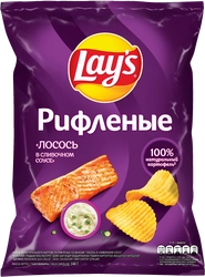 Чипсы картофельные LAY'S Рифленые Сливочный лосось, 140г