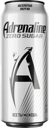 Напиток энергетический ADRENALINE Rush Zero Silver тонизирующий газированный, 0.449л