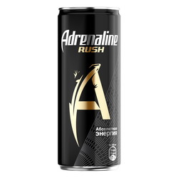 Напиток энергетический ADRENALINE Rush Энергия тонизирующий газированный, 0.33л