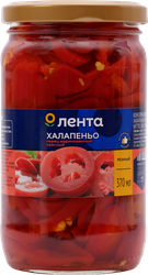 Перец халапеньо маринованный ЛЕНТА красный, 370мл