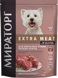 Корм сухой для взрослых собак МИРАТОРГ Black Angus с говядиной, для малых пород старше 1 года, 600г