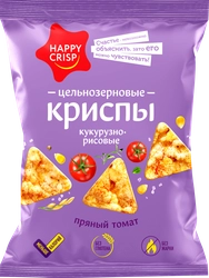 Чипсы цельнозерновые рисово-кукурузные HAPPY CRISP Пряный томат, 50г