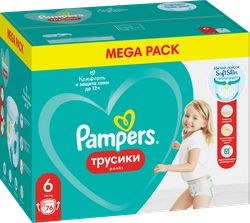 Подгузники-трусики для мальчиков и девочек PAMPERS Pants Mega Extra Large 15+кг, 76шт