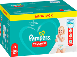 Изображение товара Подгузники-трусики для мальчиков и девочек PAMPERS Pants Mega Junior 12–17кг, 84шт