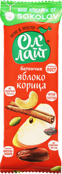 Изображение товара Батончик фруктово-ореховый ОЛ'ЛАЙТ Яблочный, с корицей, 30г