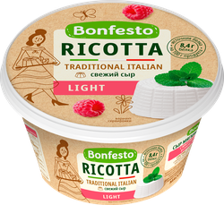 Изображение товара Сыр мягкий BONFESTO Рикотта 40%, без змж, 250г
