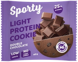 Печенье протеиновое SPORTY Protein Light Двойной шоколад, 40г