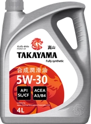 Масло моторное TAKAYAMA синтетическое SAE 5W-30 API SL/СF, 4л
