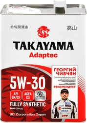 Масло моторное TAKAYAMA синтетическое SAE 5W-30 API SN/СF С3, 4л