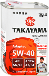 Масло моторное TAKAYAMA синтетическое SAE 5W-40 API SN/СF, Арт. 
605528/605586, 1л