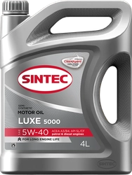 Масло моторное SINTEC Luxe 5000 5W-40 SL/CF, полусинтетическое, 4л