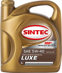 Масло моторное SINTEC Luxe 5000 5W-40 SL/CF, полусинтетическое, 4л