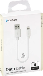 Дата-кабель DEPPA USB – Lightning, 2м, белый