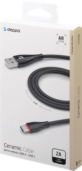 Дата-кабель DEPPA Ceramic USB – USB-C, 1м, черный